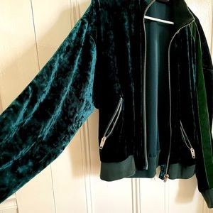 Kooples green velvet “track” jacket